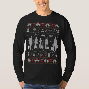 Stewardess Flight Attendant Ugly Weihnachtssüßer T-Shirt