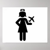 Stewardess Flugzeug Poster (Vorne)