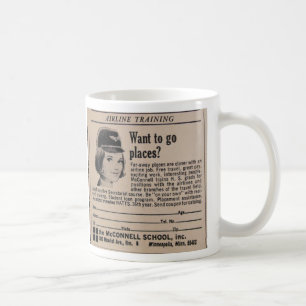 Stewardess im Retro-Stil Kaffeetasse