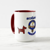 Stewart Abzeichen & Tartan Scottie Dogs Personalis Tasse (Vorderseite Links)
