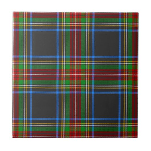 Stewart Black Clan Jagd Tartan Kariert Fliese (Vorderseite)