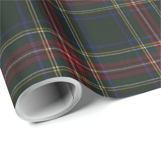 Stewart Black Modern Original Scottish Tartan Geschenkpapier (Rolleneckpunkt)