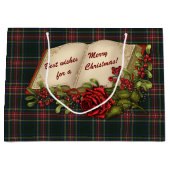 Stewart Black Modern Original Scottish Tartan Große Geschenktüte (Vorderseite)