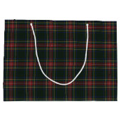Stewart Black Modern Original Scottish Tartan Große Geschenktüte (Rückseite)