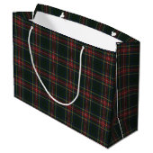 Stewart Black Modern Original Scottish Tartan Große Geschenktüte (Rückseite Schrägansicht)