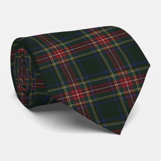 Stewart Black Modern Original Scottish Tartan Krawatte (Gerollt)