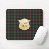 Stewart Black Modern Original Scottish Tartan Mousepad (Mit Mouse)