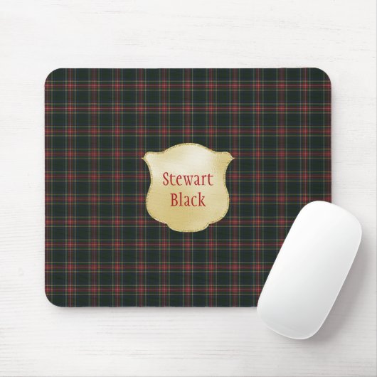 Stewart Black Modern Original Scottish Tartan Mousepad (Mit Mouse)