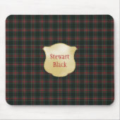 Stewart Black Modern Original Scottish Tartan Mousepad (Vorne)