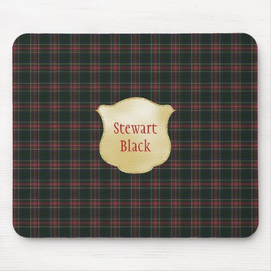 Stewart Black Modern Original Scottish Tartan Mousepad (Vorne)