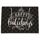 Stewart Black Modern Scottish Tartan Christmas Große Geschenktüte (Vorderseite)