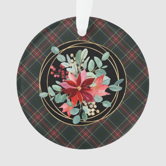 Stewart Black Tartan Grandeltern Weihnachten Ornament (Vorderseite)