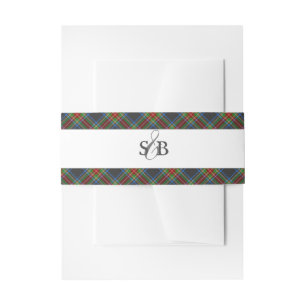 Stewart Black Tartan Scottish Kariert Einladungsbanderole