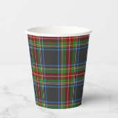 Stewart Black Tartan Scottish Kariert Pattern Pappbecher (Vorderseite)