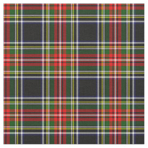 Stewart Black Tartan Stoff