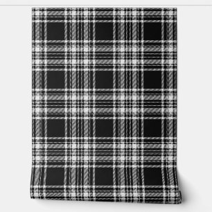 Stewart Black und White Tartan Kariert Scottish Cl Tapete