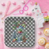 Stewart Blue Scottish Tartan Christmas Paper Plate Pappteller (Party)