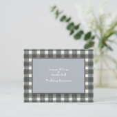 Stewart Blue Tartan Wedding Response Postkarte (Stehend Vorderseite)
