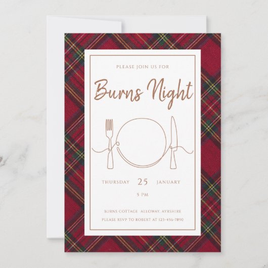 Stewart Burns Night Invitation Einladung (Vorderseite)