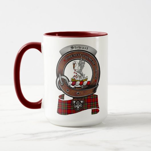 Stewart Clan Abzeichen Combo 15oz Tasse (Links)