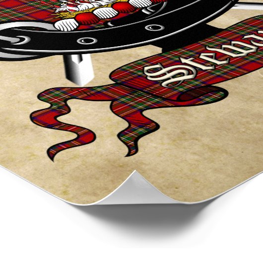 Stewart Clan Abzeichen & Tartan 8,5x11 Poster (Ecke)
