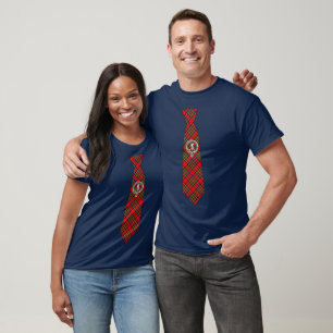 Stewart Clan Abzeichen & Tartan Necktie T-Shirt