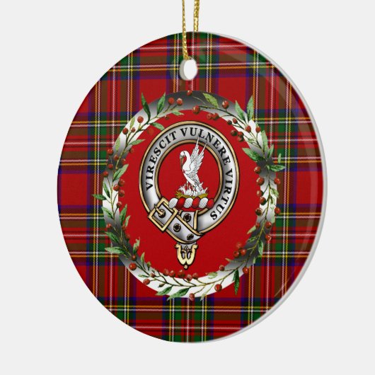 Stewart Clan Abzeichen & Tartan Personalisiertes W Keramik Ornament (Links)
