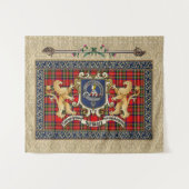 Stewart Clan Abzeichen & Tartan w/Lions Tapestry Wandteppich (Vorderseite (Horizontal))