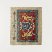 Stewart Clan Abzeichen & Tartan w/Lions Tapestry Wandteppich (Vorderseite)