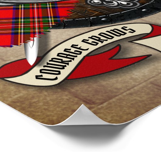 Stewart Clan Abzeichen W/Crossed Schwerter Persona Poster (Ecke)