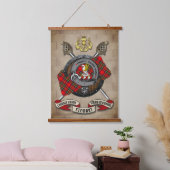 Stewart Clan Abzeichen W/Crossed Schwerter Persona Wandteppich Mit Holzrahmen (Schlafzimmer)