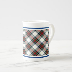 Stewart-Clan kleiden Tartan-blaues und weißes Porzellantasse