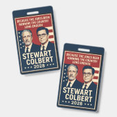 Stewart/Colbert 2028 Ausweis (Vorder- & Rückseite)