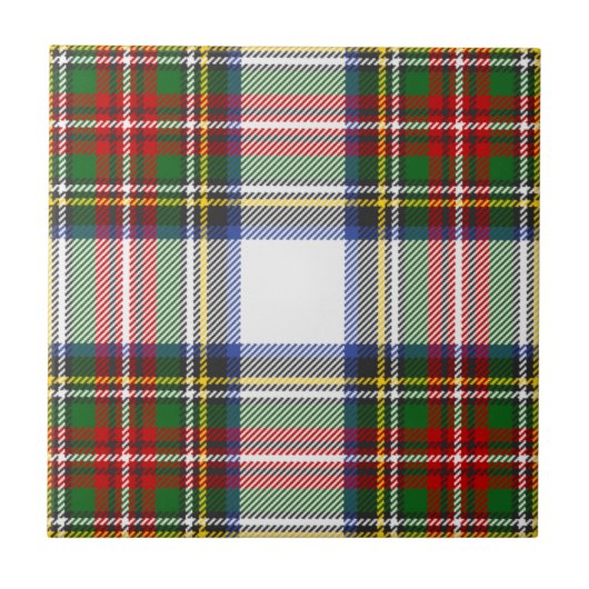 Stewart Dress Clan Tartan Kariertes Muster Fliese (Vorderseite)