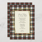 Stewart Dress Modern mit Gold Frame Einladung (Vorne/Hinten)