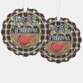 Stewart Dress Modern Scottish Tartan Christmas Ornament Karte
