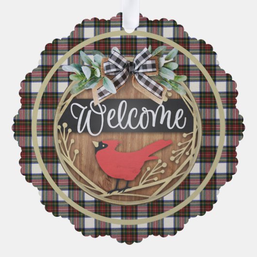 Stewart Dress Modern Scottish Tartan Christmas Ornament Karte (Rückseite)