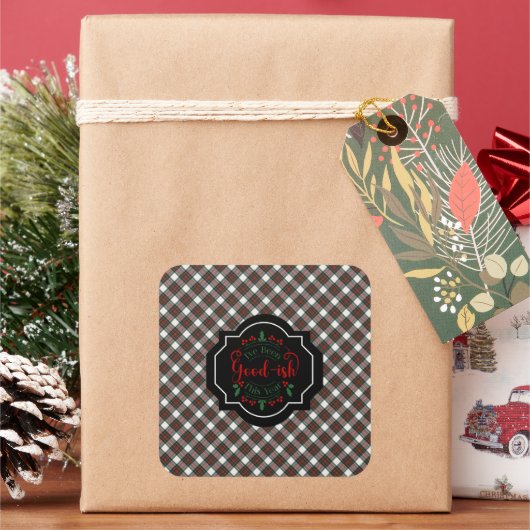 Stewart Dress Modern Scottish Tartan Christmas Quadratischer Aufkleber (Feiertag)