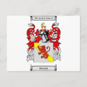 Stewart (Englisch) Wappen-Coat Postkarte (Vorderseite)