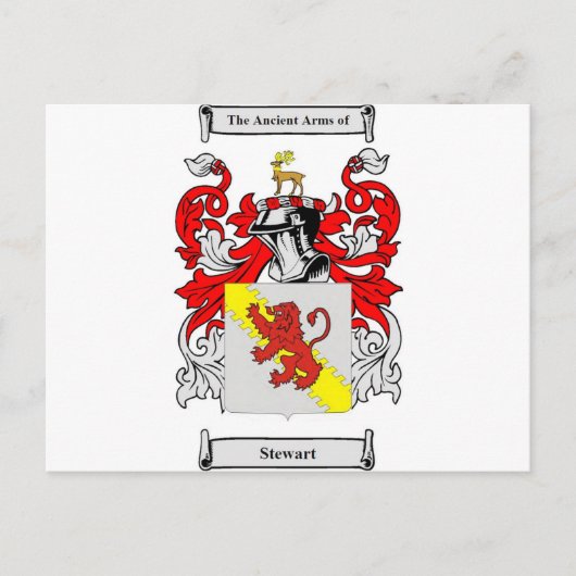 Stewart (Englisch) Wappen-Coat Postkarte (Vorderseite)