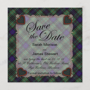 Stewart Hunting Scottish Clan tartan - Kariert Save The Date
