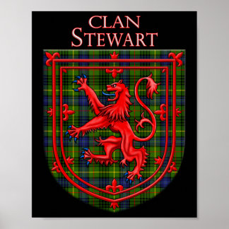 Stewart Hunting Tartan Scottish Kariert Poster