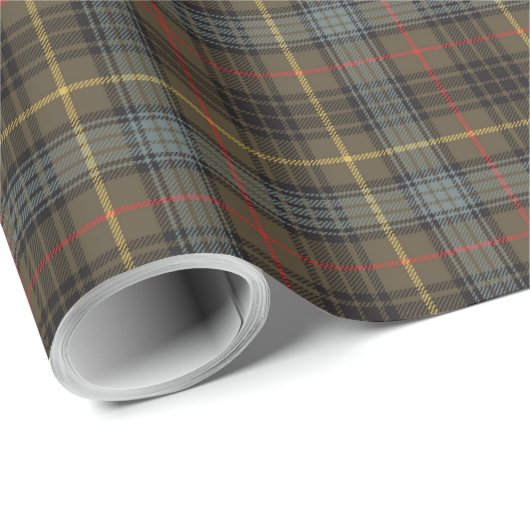 Stewart Hunting Weathered Tartan Kariertes Muster Geschenkpapier (Rolleneckpunkt)