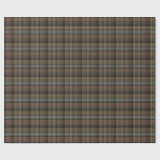Stewart Hunting Weathered Tartan Kariertes Muster Geschenkpapier (Flach)