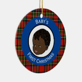 Stewart Kariert Black Baby's First Christmas Keramik Ornament (Rechts)