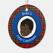 Stewart Kariert Black Baby's First Christmas Keramik Ornament (Links)