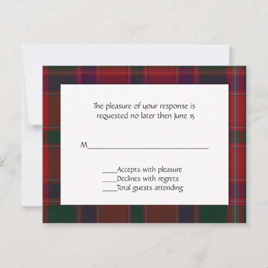 Stewart Kariert RSVP Card Karte (Vorderseite)
