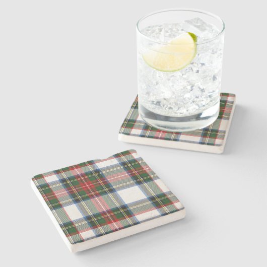 Stewart-Kleidertartan-karierter SteinUntersetzer (Seitenansicht)
