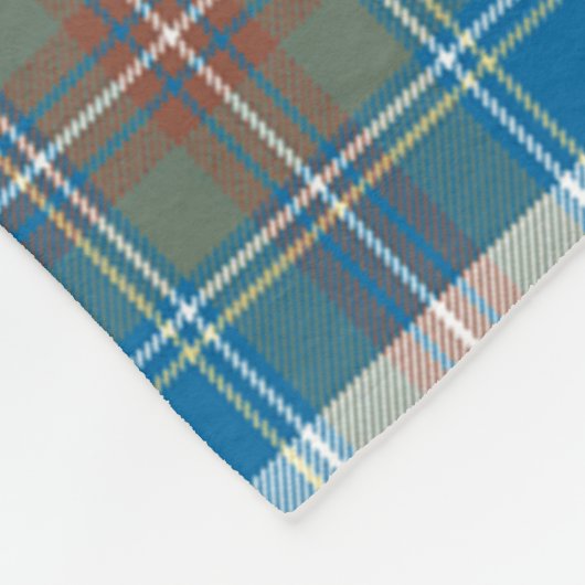 Stewart Muted Blue Clan Abzeichen Tartan Kariert Fleecedecke (Ecke)