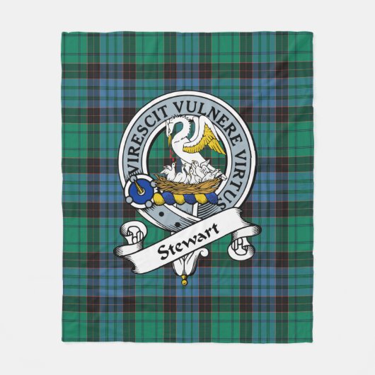 Stewart Old Ancient Clan Abzeichen Tartan Kariert Fleecedecke (Vorderseite)